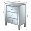 Convenience Concepts End Table Nightstand Bedside Rectangle in Glass - Mirrored