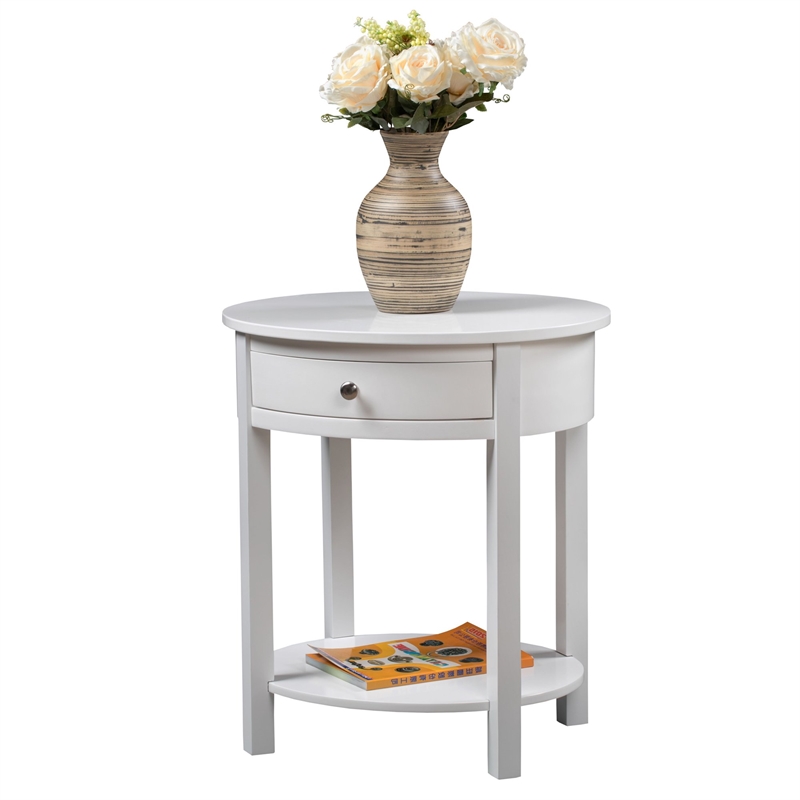 Convenience Concepts Classic Accents Cypress End Table in White Wood Finish