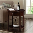 Convenience Concepts End Table Nightstand Bedside Oval in Wood - Espresso
