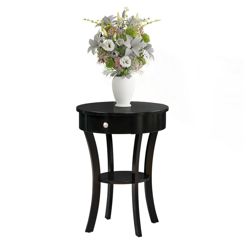 Convenience Concepts Classic Accents Schaffer End Table in Black Wood Finish
