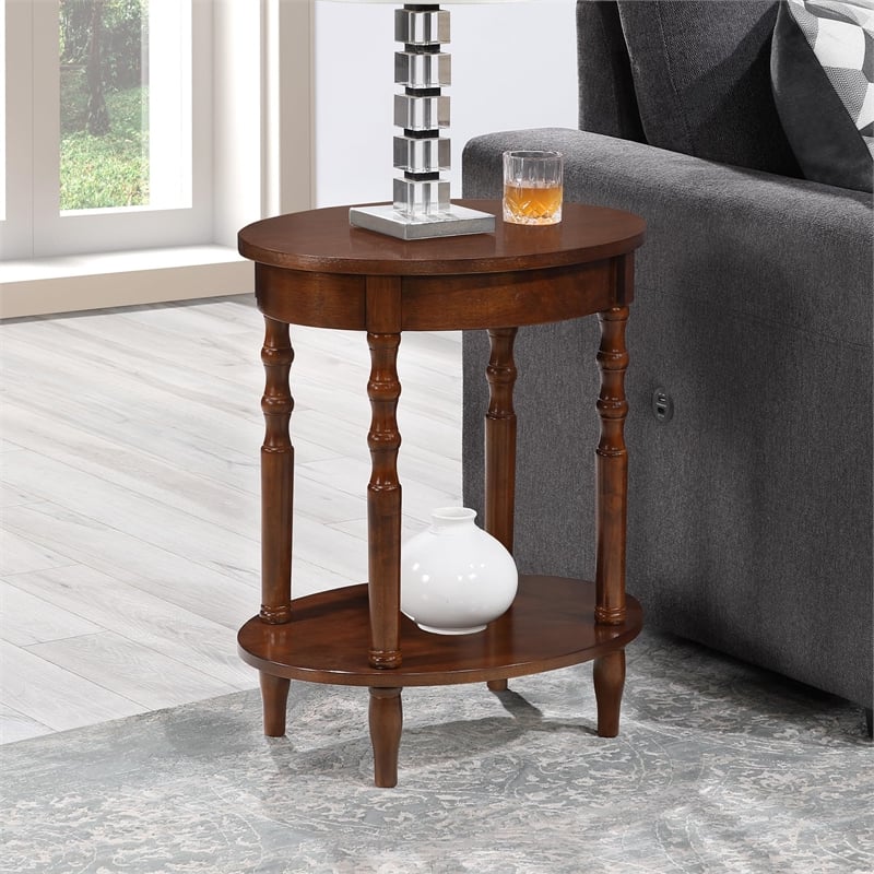 Convenience Concepts Classic Accents Brandi Oval End Table in Black Wood Finish