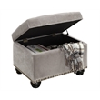 Designs4Comfort 5th Avenue Storage Ottoman in Beige Light Taupe Velvet Fabric