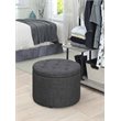Convenience Concepts Designs4Comfort Round Shoe Ottoman in Gray Fabric