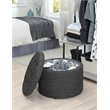 Convenience Concepts Designs4Comfort Round Shoe Ottoman in Gray Fabric