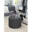 Convenience Concepts Designs4Comfort Round Shoe Ottoman in Gray Fabric