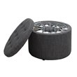Convenience Concepts Designs4Comfort Round Shoe Ottoman in Gray Fabric