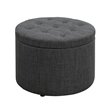 Convenience Concepts Designs4Comfort Round Shoe Ottoman in Gray Fabric
