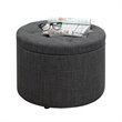 Convenience Concepts Designs4Comfort Round Shoe Ottoman in Gray Fabric