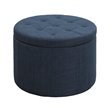 Convenience Concepts Designs4Comfort Round Shoe Ottoman in Blue Fabric