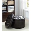 Convenience Concepts Designs4Comfort Round Shoe Ottoman in Black Faux Leather