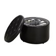 Convenience Concepts Designs4Comfort Round Shoe Ottoman in Black Faux Leather