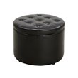 Convenience Concepts Designs4Comfort Round Shoe Ottoman in Black Faux Leather