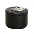 Convenience Concepts Designs4Comfort Round Shoe Ottoman in Black Faux Leather