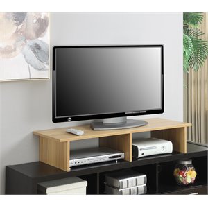 convenience concepts designs2go large tv-monitor riser in light oak wood finish