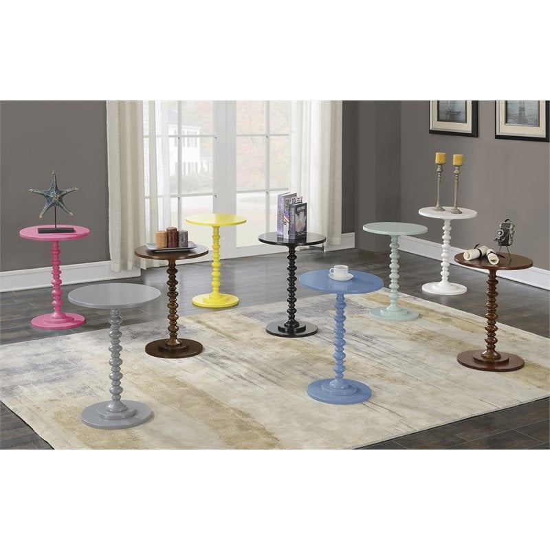 Convenience Concepts Palm Beach Spindle Table in Pink Wood Finish