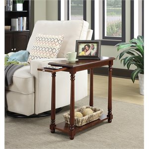 convenience concepts french country regent end table in mahogany wood finish