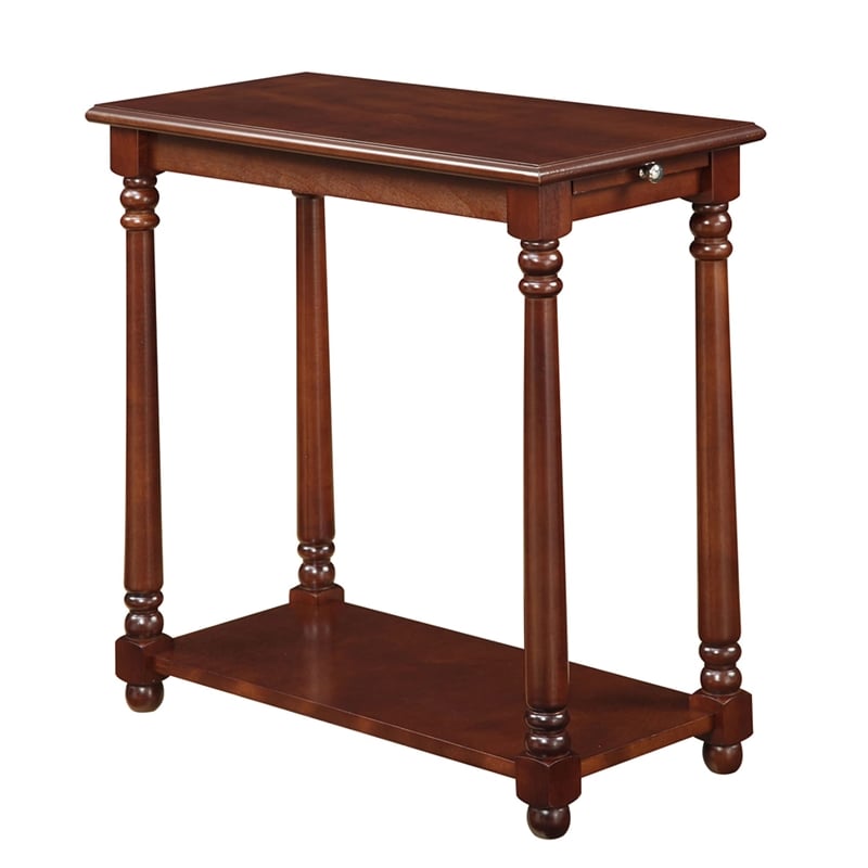 Convenience Concepts French Country Regent End Table in Mahogany Wood Finish