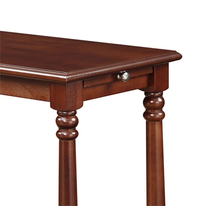 Convenience Concepts French Country Regent End Table in Mahogany Wood Finish