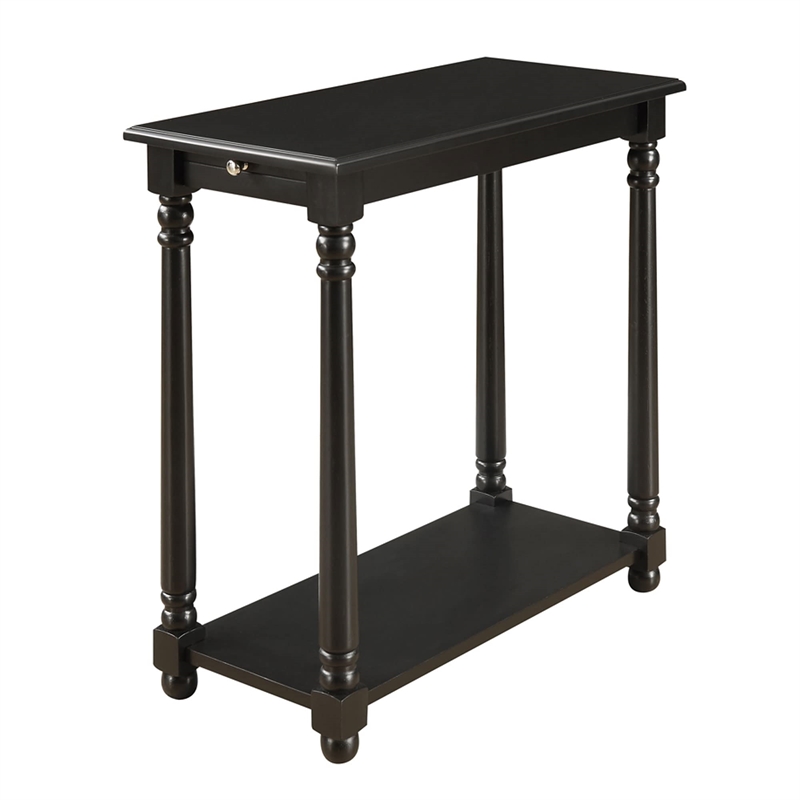 Convenience Concepts French Country Regent End Table in Black Wood Finish