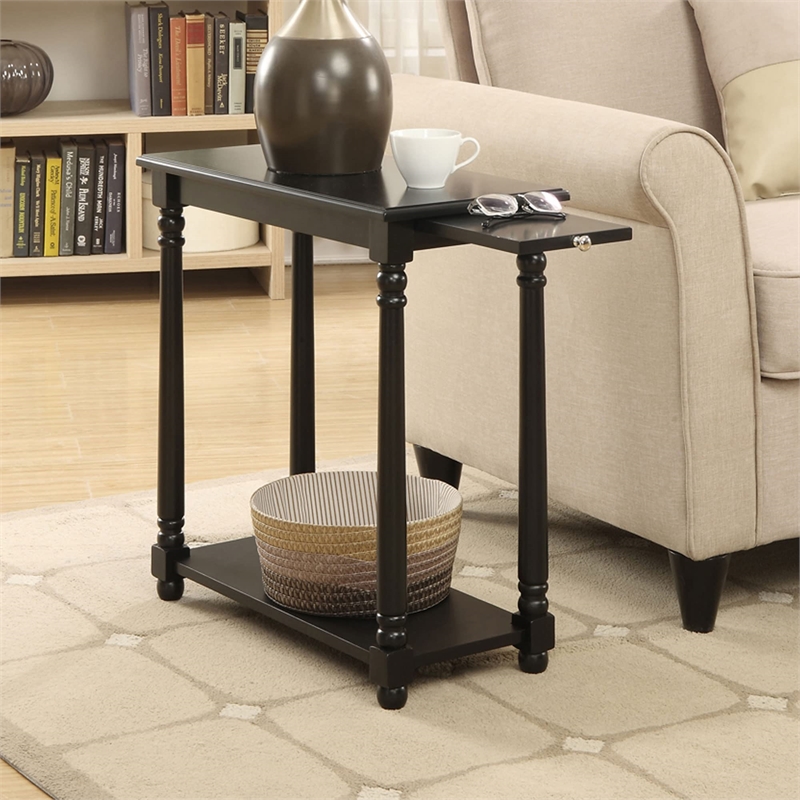 Convenience Concepts French Country Regent End Table in Black Wood Finish