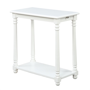 Convenience Concepts French Country Regent End Table in White Wood Finish