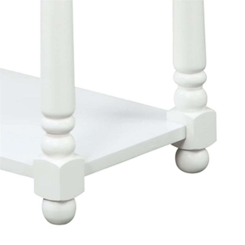 Convenience Concepts French Country Regent End Table in White Wood Finish