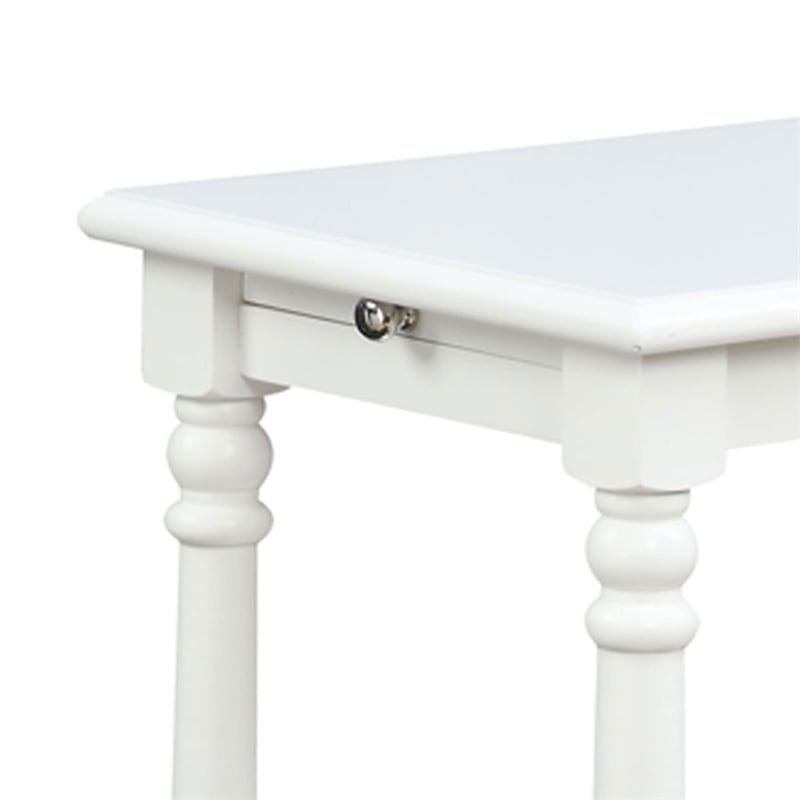 Convenience Concepts French Country Regent End Table in White Wood Finish