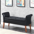 Convenience Concepts Designs4Comfort Garbo Storage Bench in Black Faux Leather