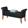 Convenience Concepts Designs4Comfort Garbo Storage Bench in Black Faux Leather