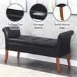 Convenience Concepts Designs4Comfort Garbo Storage Bench in Black Faux Leather
