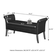 Convenience Concepts Designs4Comfort Garbo Storage Bench in Black Faux Leather