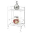 Convenience Concepts Xtra Storage Two-Tier Folding Shelf in White Metal Finish