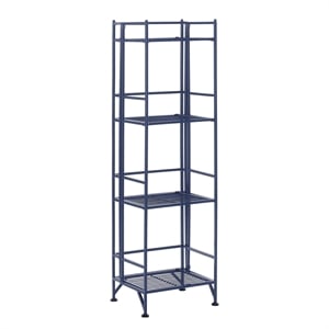 Convenience Concepts Xtra Storage Four-Tier Folding Shelf in White Metal Finish