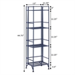 Convenience Concepts Xtra Storage Four-Tier Folding Shelf in White Metal Finish