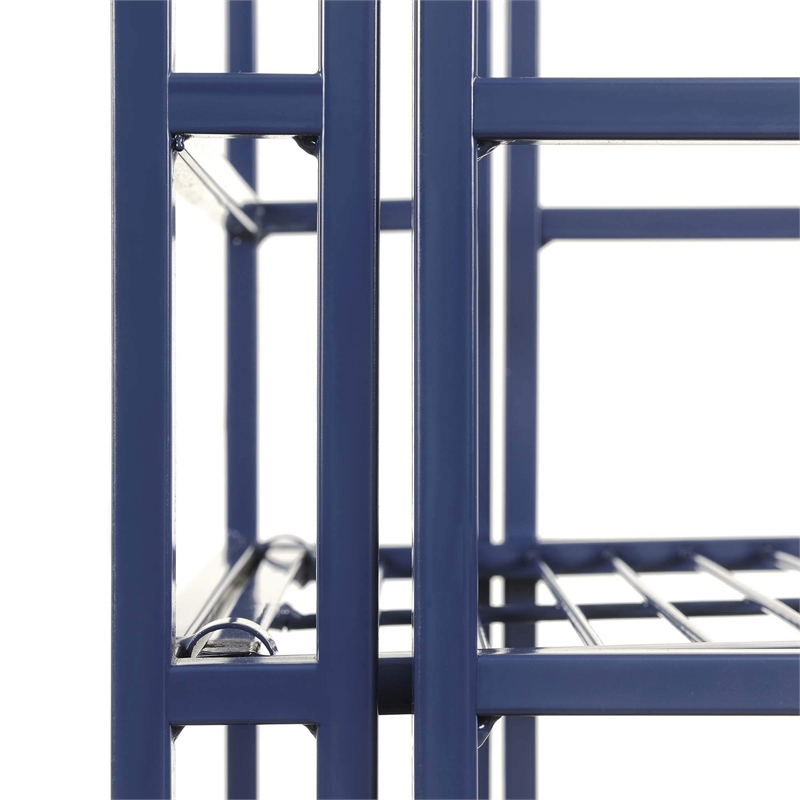 Convenience Concepts Xtra Storage Four-Tier Folding Shelf in White Metal Finish
