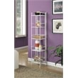 Convenience Concepts Xtra Storage Five-Tier Folding Shelf in White Metal Finish