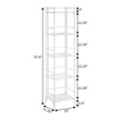 Convenience Concepts Xtra Storage Five-Tier Folding Shelf in White Metal Finish