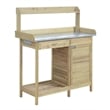 Convenience Concepts Deluxe Potting Bench with Cabinet- Natural Fir Wood Finish