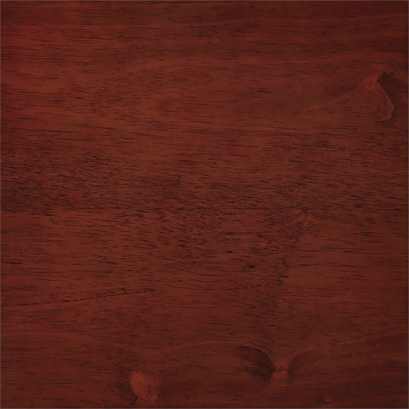 Convenience Concepts American Heritage Round End Table in Mahogany Wood Finish