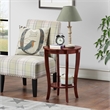 Convenience Concepts American Heritage Round End Table in Mahogany Wood Finish