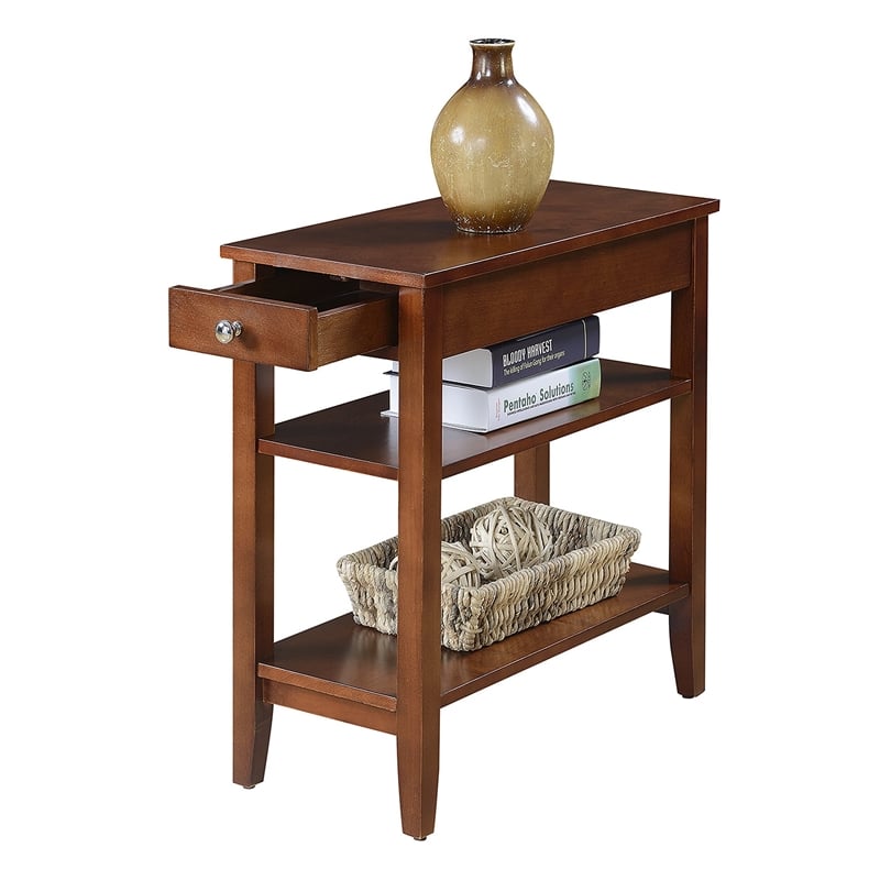 Convenience Concepts End Table Nightstand Bedside Rectangle in Wood - Mahogany