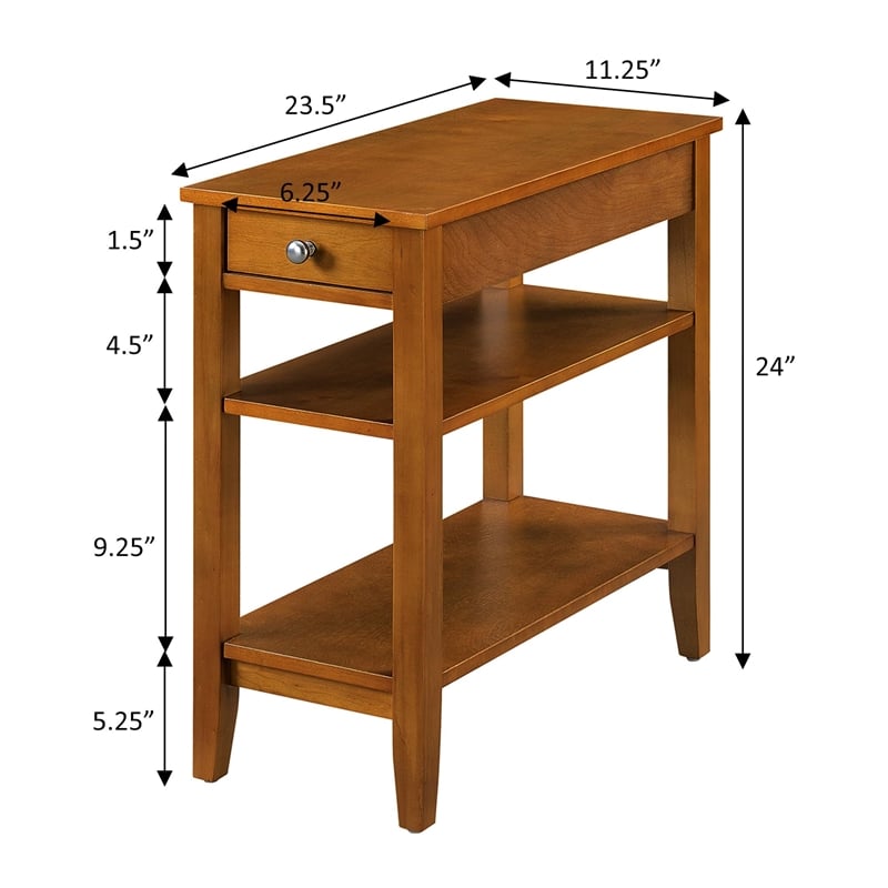 Convenience Concepts American Heritage Three-Tier End Table in Dark Walnut Wood