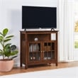 Convenience Concepts Big Sur Highboy TV Stand in Dark Walnut Wood Finish
