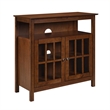 Convenience Concepts Big Sur Highboy TV Stand in Dark Walnut Wood Finish