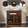 Convenience Concepts Big Sur Highboy TV Stand in Dark Walnut Wood Finish