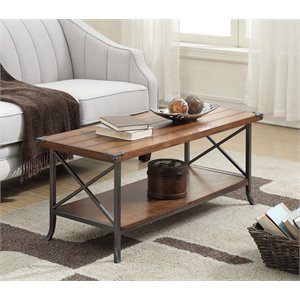 convenience concepts brookline coffee table in dark walnut wood finish