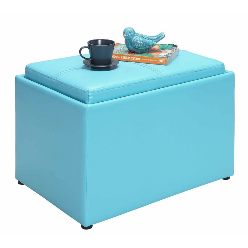 Convenience Concepts Designs4comfort Accent Storage Ottoman In Teal Convenience Concepts Designs4comfort Accent Storage Ottoman In Teal 143523sf