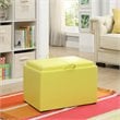 Designs4Comfort Accent Storage Ottoman in Yellow Faux Leather Fabric