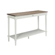 French Country Console Table with Drawer and Shelf in Driftwood and White Wood