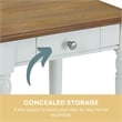 French Country End Table with Drawer and Shelf in Driftwood and White Wood
